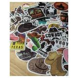 50 Brand New Cowboy Western Theme Aesthetic Stickers for Water Bottles, Laptops, Scrapbooking Etc *E