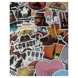 50 Brand New Cowboy Western Theme Aesthetic Stickers for Water Bottles, Laptops, Scrapbooking Etc *E