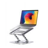 Brand New Adjustable Rotatable Laptop Stand with Heat Dissipation - Silver