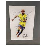 New Canvas Print of Brazil Soccer Player Neymar #10 - 12" x 18"