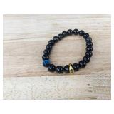 Brand New Set of 2 Stretchable Lucky Evil Eye Black Tourmaline Healing Crystal Bracelets