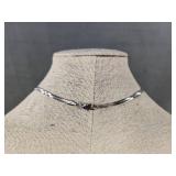 Brand New Sterling Silver Flat Herringbone Necklace 20" Length