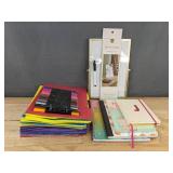 Brand New Collection of Stationery Items Including Dry Erase Board and Notebooks