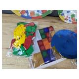 Brand New Lego-Inspired Party Supplies Set with Plates, Cups, and Balloons