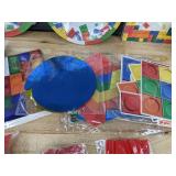 Brand New Lego-Inspired Party Supplies Set with Plates, Cups, and Balloons