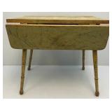 Antique Kids Doll Crib, Ironing Board & Small Drop Leaf Table