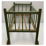 Antique Kids Doll Crib, Ironing Board & Small Drop Leaf Table