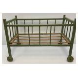 Antique Kids Doll Crib, Ironing Board & Small Drop Leaf Table