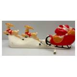 Vintage Santa And Reindeer Blow Mold 31"