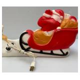 Vintage Santa And Reindeer Blow Mold 31"