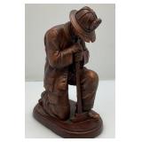 8" Fireman Kneeling Statue