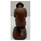 8" Fireman Kneeling Statue