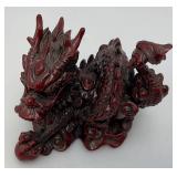 Vintage Oriental Dragon Statues 1= 5" x 5 1/2" 1= 2 1/2" x 2 1/2"