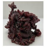 Vintage Oriental Dragon Statues 1= 5" x 5 1/2" 1= 2 1/2" x 2 1/2"