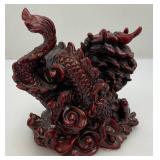 Vintage Oriental Dragon Statues 1= 5" x 5 1/2" 1= 2 1/2" x 2 1/2"