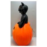 Large Vintage Blow Mold Cat On Pumpkin 36" Tall