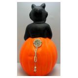 Large Vintage Blow Mold Cat On Pumpkin 36" Tall