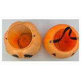 Vintage Halloween Blow Mold Pumpkin Candy Baskets Including Mickey Mouse & More