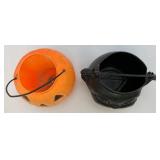 Vintage Halloween Blow Mold Pumpkin Candy Baskets Including Mickey Mouse & More