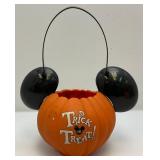 Vintage Halloween Blow Mold Pumpkin Candy Baskets Including Mickey Mouse & More