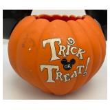 Vintage Halloween Blow Mold Pumpkin Candy Baskets Including Mickey Mouse & More