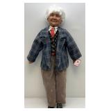 Vintage 36" Tall Goldeniale Collection "Luis" Grandpa Porcelain Doll With COA