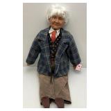 Vintage 36" Tall Goldeniale Collection "Luis" Grandpa Porcelain Doll With COA