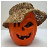 Vintage Halloween Blow Mold Pumpkin Candy Baskets Including Mickey Mouse & More