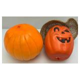 Vintage Halloween Blow Mold Pumpkin Candy Baskets Including Mickey Mouse & More