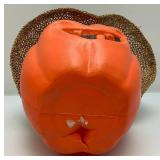 Vintage Halloween Blow Mold Pumpkin Candy Baskets Including Mickey Mouse & More