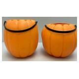 Vintage Halloween Blow Mold Pumpkin Candy Baskets Including Mickey Mouse & More