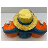 Vintage Foam Casted Halloween Decoration Pumpkins 13" x 17" Small Crack Present