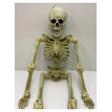 Large Vintage 34" Hard Plastic Articulated Skeleton Mouth Moves & Talks, Eyes Light Up (WORKS)