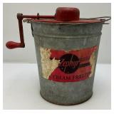 Very Cool Vintage Miniature ZEPHYR Ice Cream Freezer 10" Tall