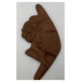 Vintage Mid Century DELMAR Aborigine & Boomerang Wall Sculpture 8" x 17"