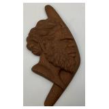 Vintage Mid Century DELMAR Aborigine & Boomerang Wall Sculpture 8" x 17"
