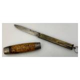 Antique Joh. Engstrom Barrel Knife Marked 1874 Made In Eskilstuna Sweden With 3" Blade