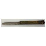 Antique Joh. Engstrom Barrel Knife Marked 1874 Made In Eskilstuna Sweden With 3" Blade