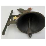 Large Metal Rooster Adorned Dinner 8" x 9" Bell
