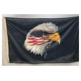 33" x 54" Nylon Flag With Eagle And USA Flag (NEW)