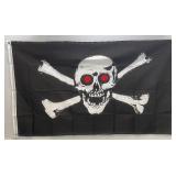 35" x 60" Skull With Cross Bones Flag (NEW)