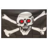 35" x 60" Skull With Cross Bones Flag (NEW)