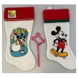 Misc. Mickey Mouse Collectibles Including Christmas Stockings & Small Flag (NIB)