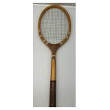 Antique 1930"s Tru-Sport Wooden Tennis Racket With Racket Protector