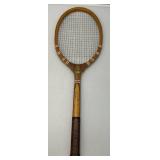 Antique 1930"s Tru-Sport Wooden Tennis Racket With Racket Protector