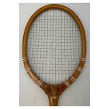 Antique 1930"s Tru-Sport Wooden Tennis Racket With Racket Protector