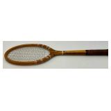 Antique 1930"s Tru-Sport Wooden Tennis Racket With Racket Protector