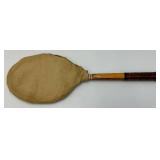 Antique 1930"s Tru-Sport Wooden Tennis Racket With Racket Protector