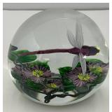 EST. $300.00 - $600.00 AMAZING Daniel Salazar Lundberg Studios Dragonfly Paperweight 3"