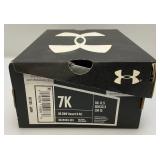 Brand New Under Armor Size 7K kids Tennis Shoes & Adidas Goletto VII Cleats Size 11K Kids (Both New In Box)
